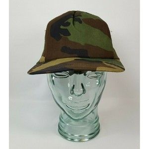 Vintage Camo Mesh Snapback Trucker Hat Cap Made In USA